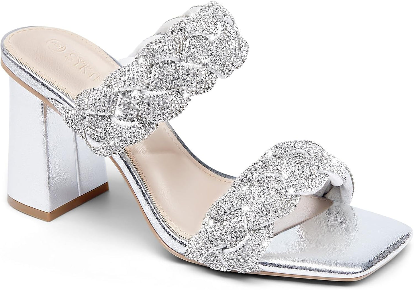 Syktkmx Womens Braided Heels Sandals for Summer Style