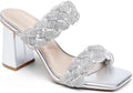 Braided Heels Sandals Chunky Block Heel Double Strap (Style HSN4)