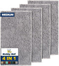 Muddy Mat 4-Piece Grey Medium 30in x 19in - Highly Absorbent Chenille