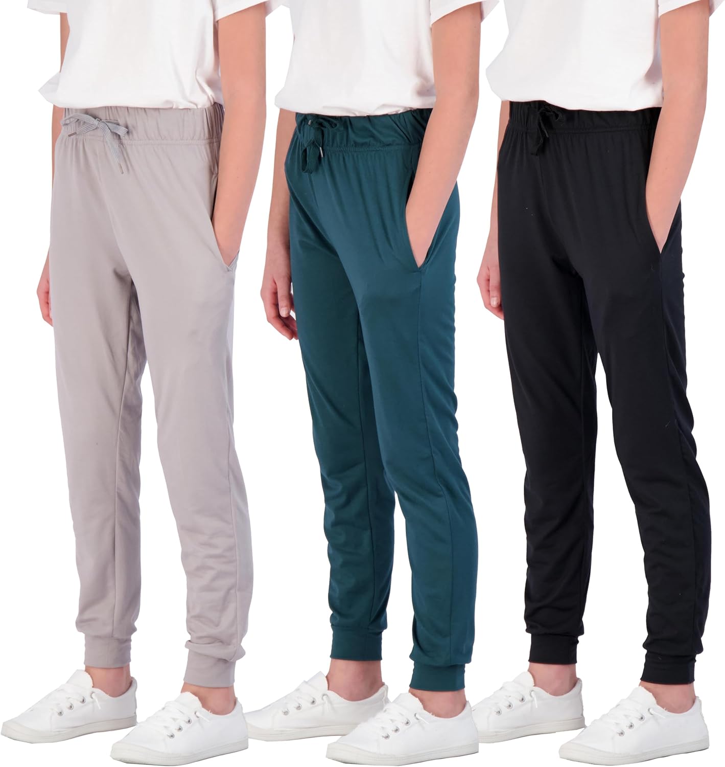 Real Essentials Girls' Lounge Joggers: Soft Athletic Sweatpants