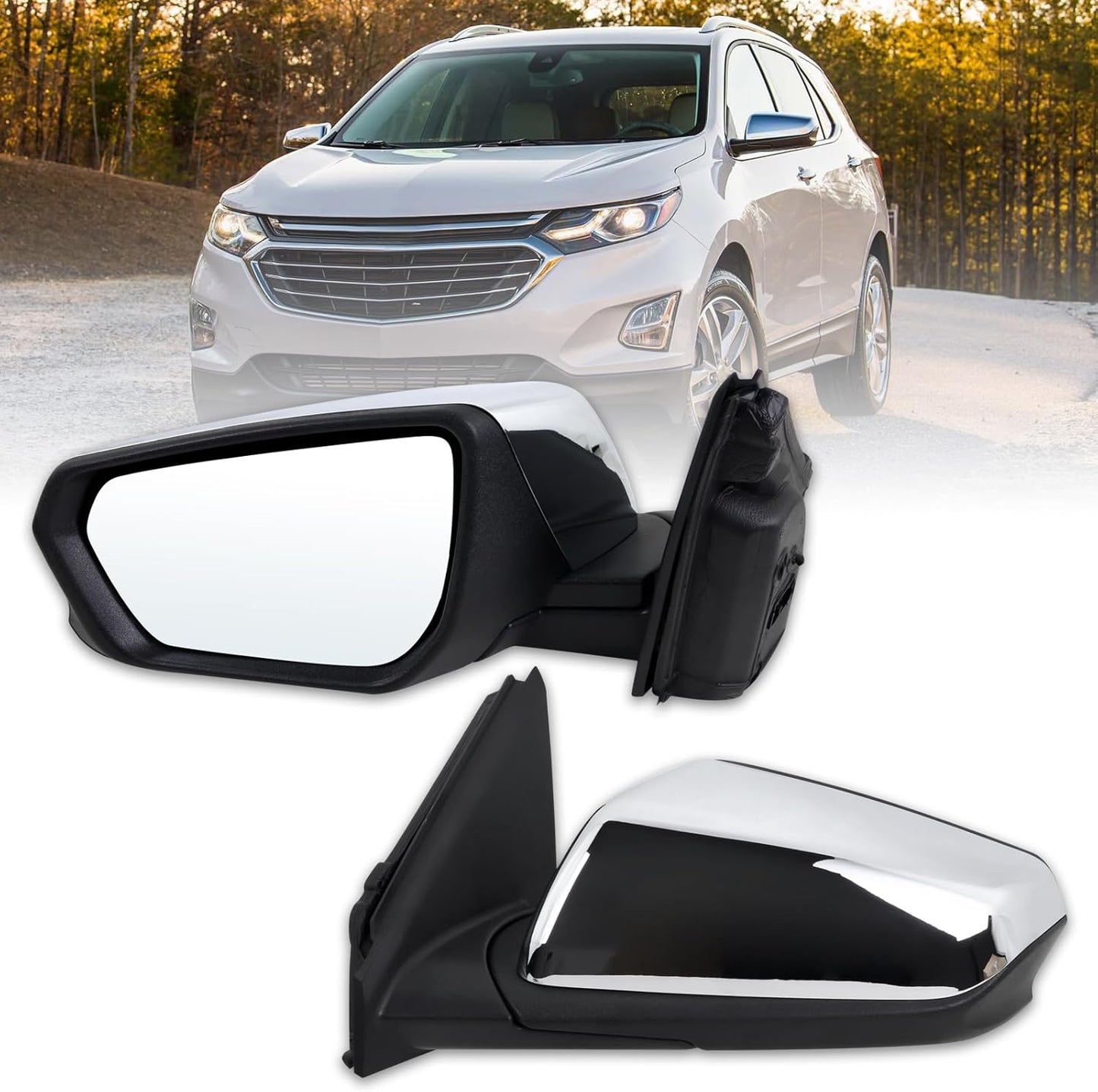 Left Driver Side Mirror for 2018-2024 Chevy Equinox - Heated Glass