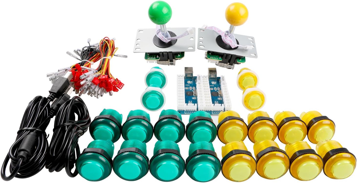 LED Arcade DIY Parts Kit with Joysticks and Push Buttons Set