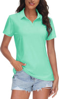 TACVASEN Women's V-Neck Polo Shirt UPF 50+ - Lightweight Sun Shirts