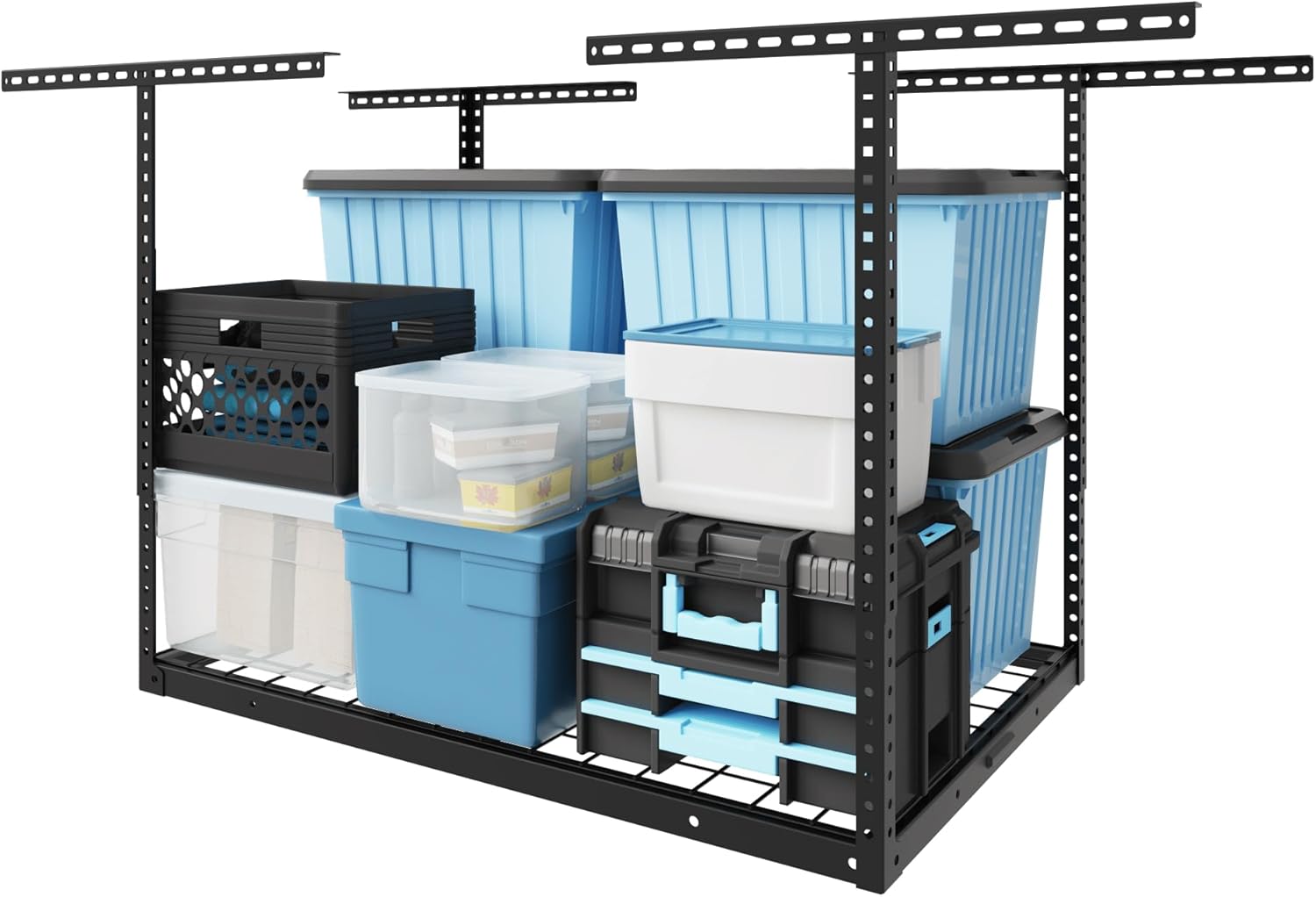 FLEXIMOUNTS Overhead Garage Storage Rack for Maximum Space