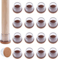Clear Silicone Chair Leg Floor Protectors with Felt - Smooth, Quiet
