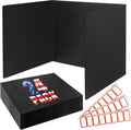 Durable 24 Pack Black Plastic Desk Dividers - Classroom Privacy Panels