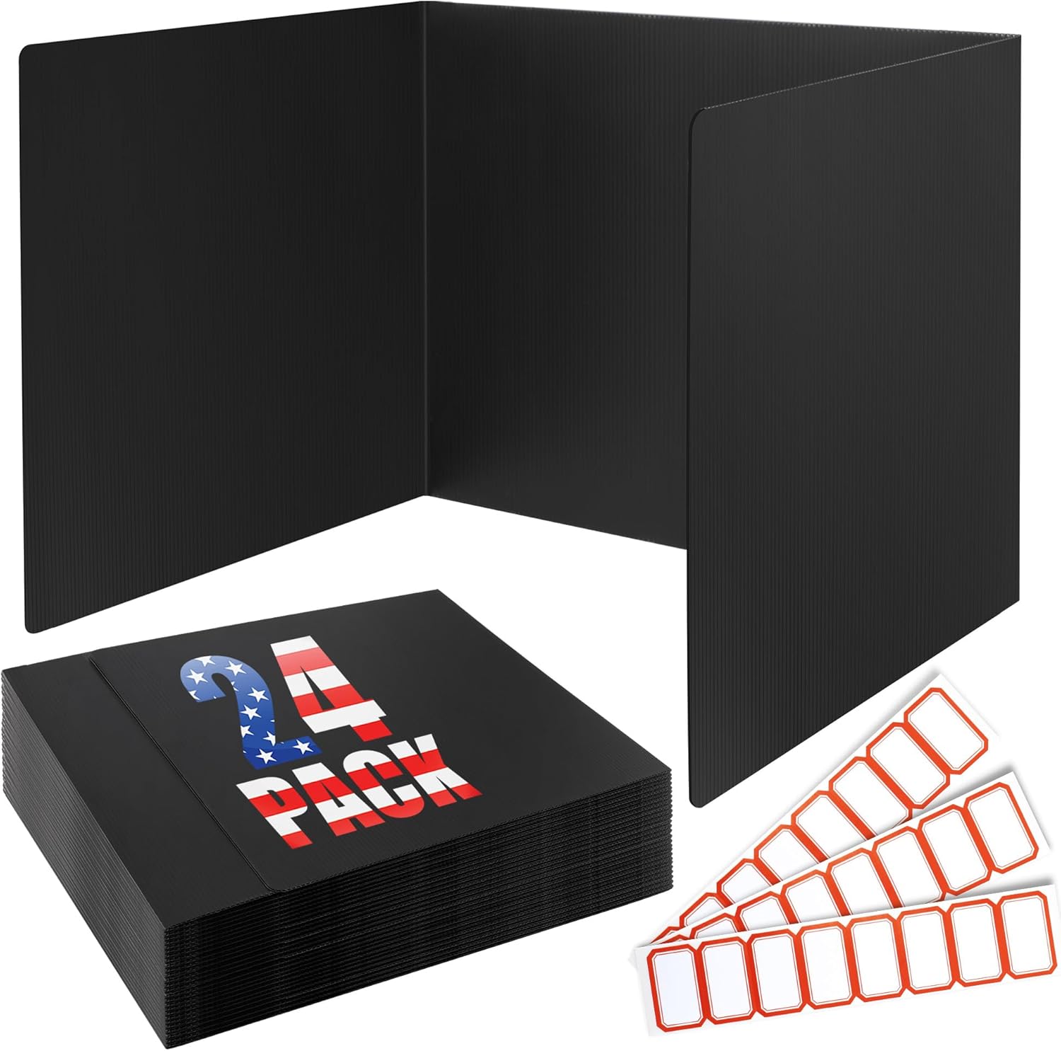 Durable 24 Pack Black Plastic Desk Dividers for Classroom Use