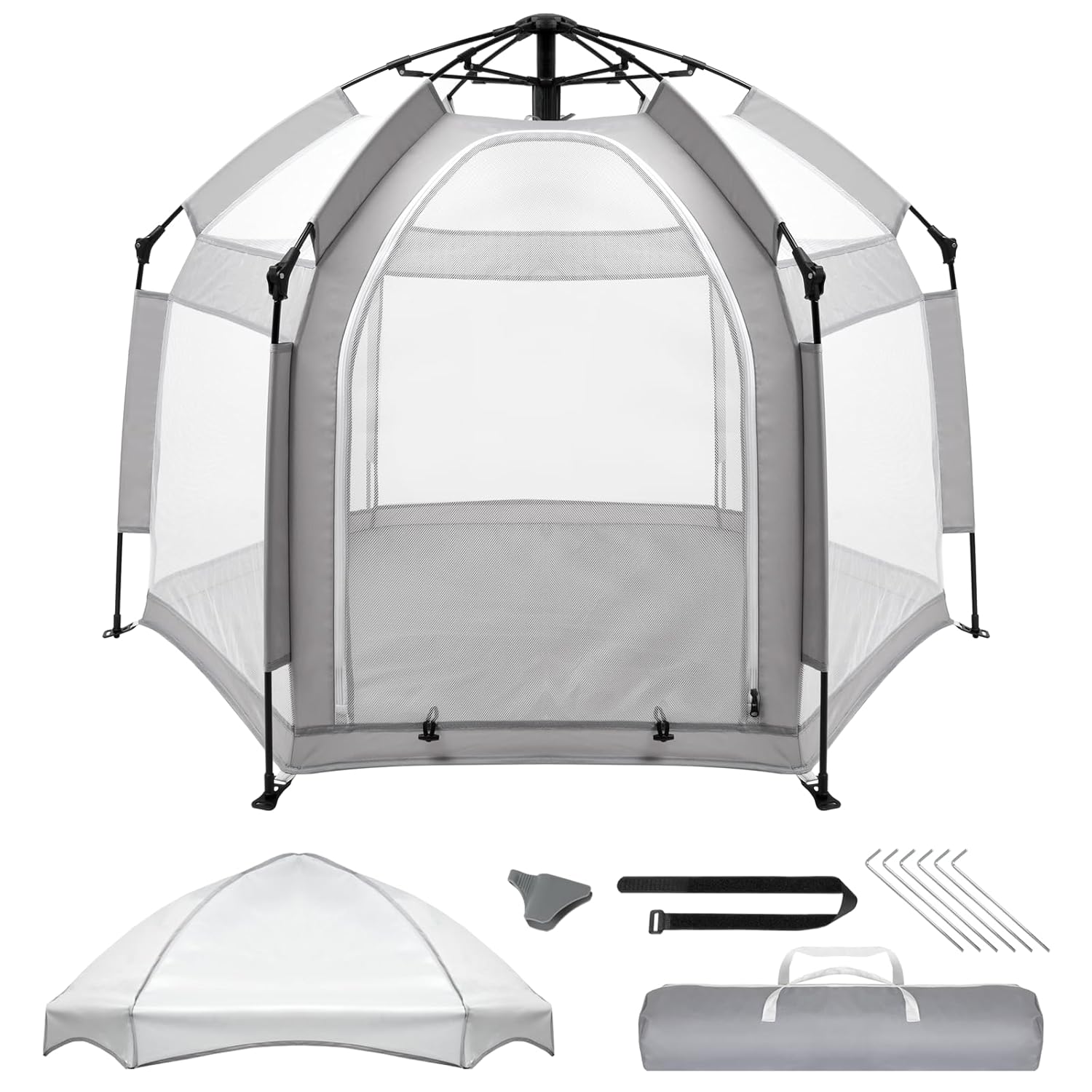 Palopalo Pop Up Baby Playpen with Canopy & Mosquito Net
