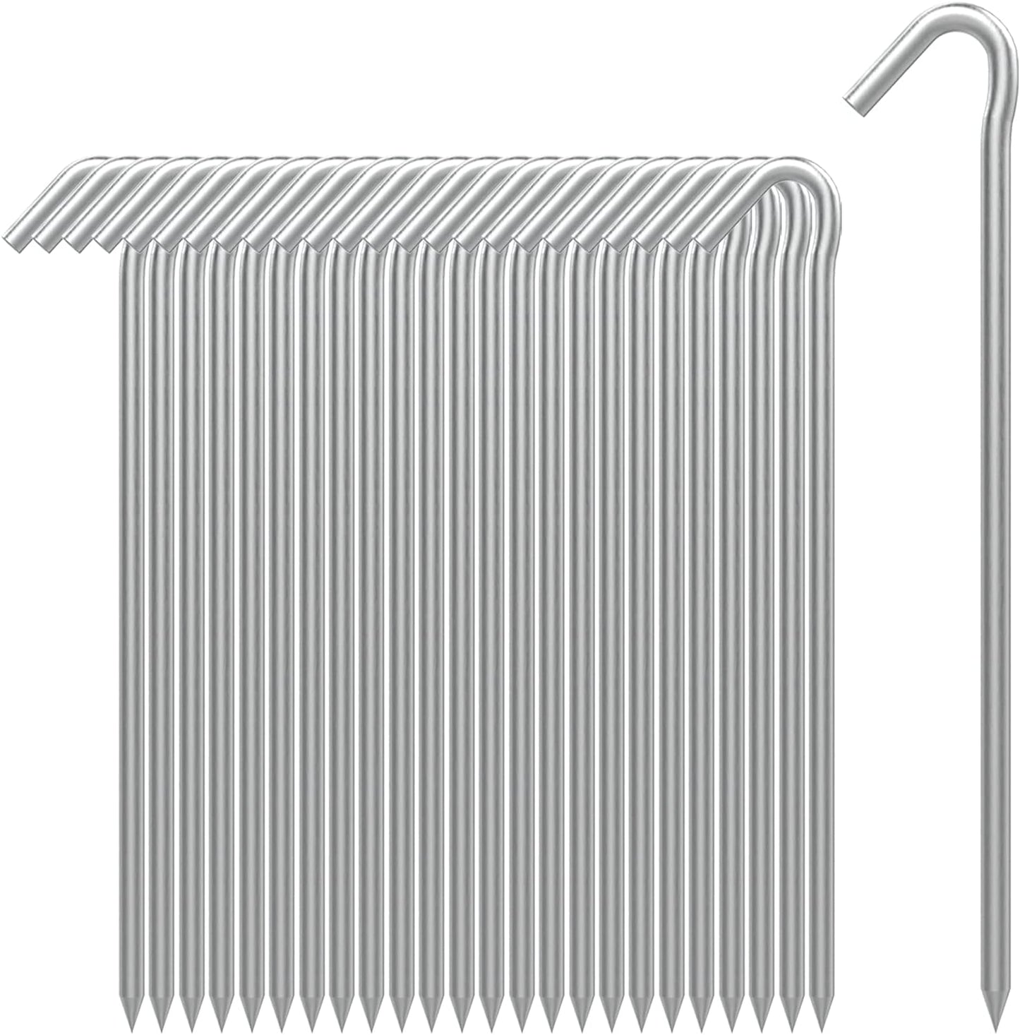 Heavy Duty 9 Metal Tent Stakes - 25 Pack
