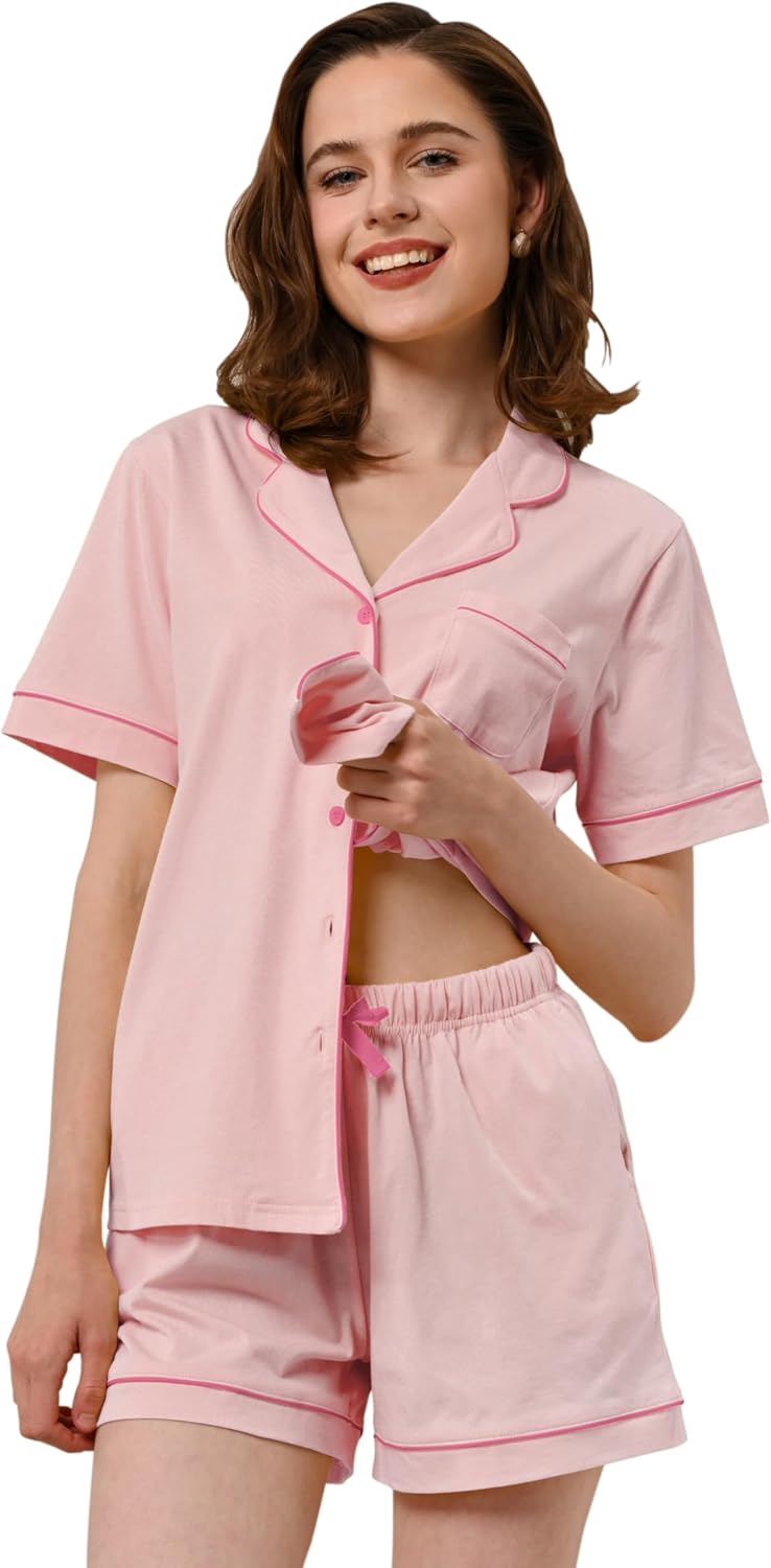 100% Cotton Pajamas for Women Sets Soft Sleepwear Loungewear