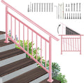 Adjustable Handrails for Outdoor Steps Pink Metal Stair Railing