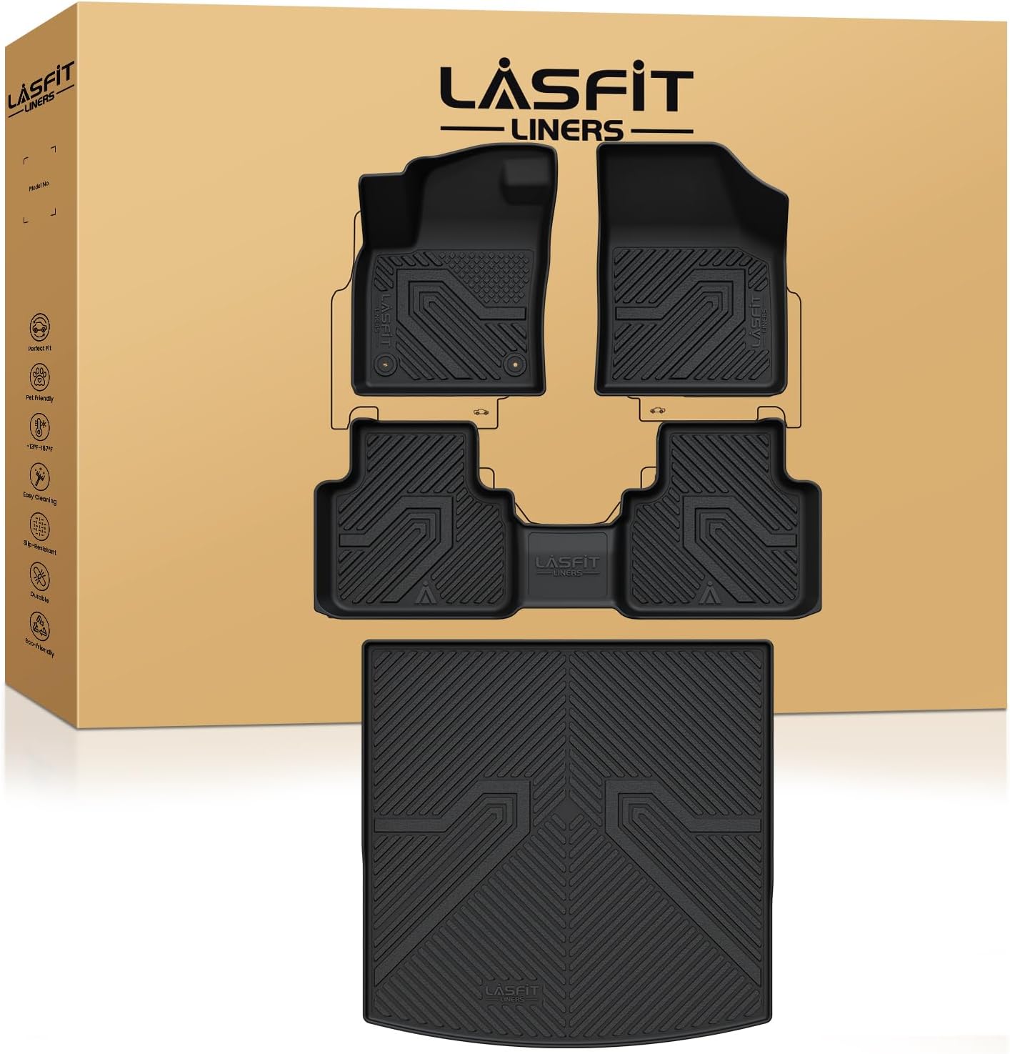 LASFIT Floor & Cargo Mats for VW Atlas Cross Sport 2020-2026