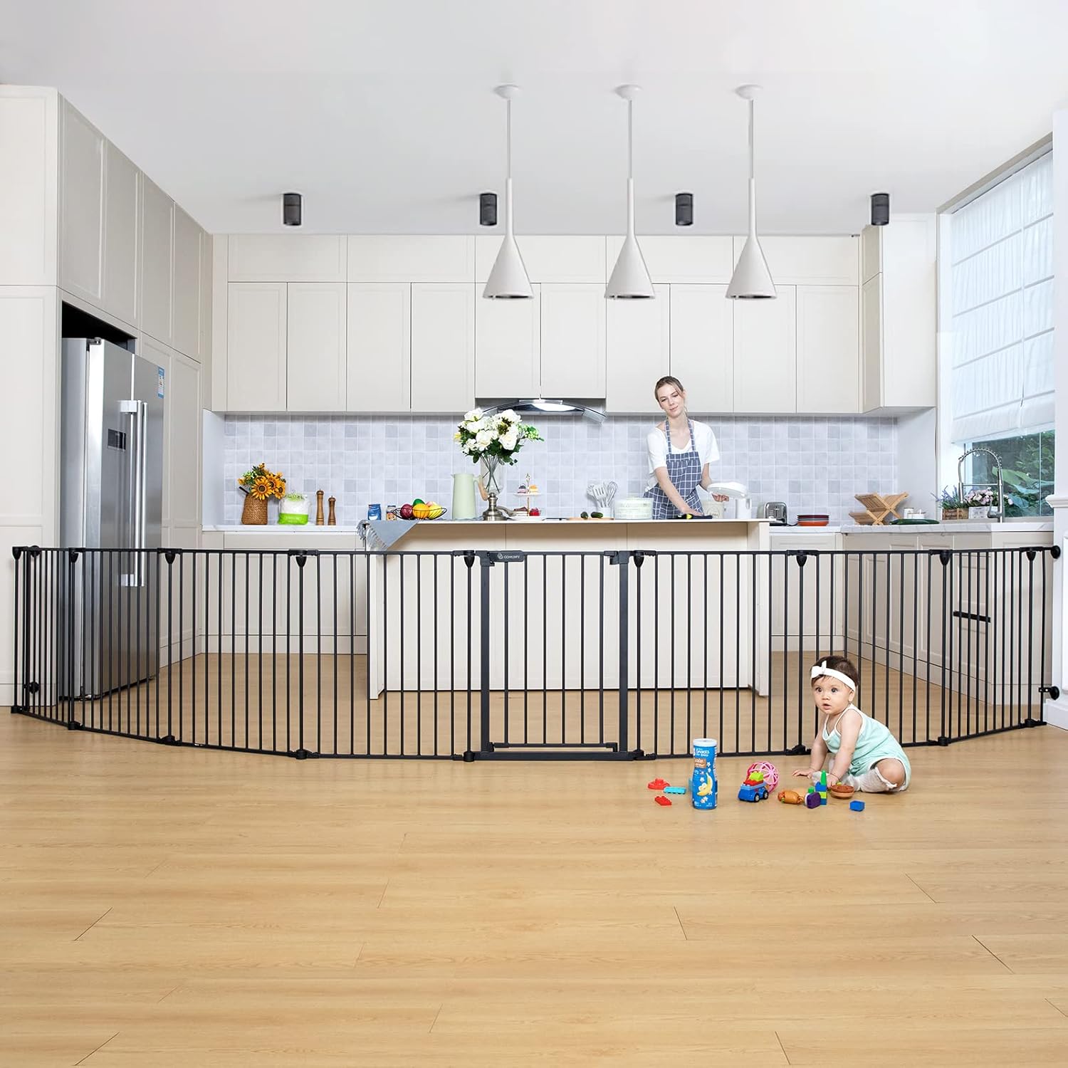 COMOMY Extra Wide Baby Gate - 198 in Safety Gate for Pets