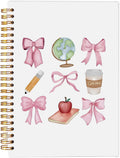 Teacher Notebook Coquette Pink Bow Spiral Notebook - Compact 5.5x8.3