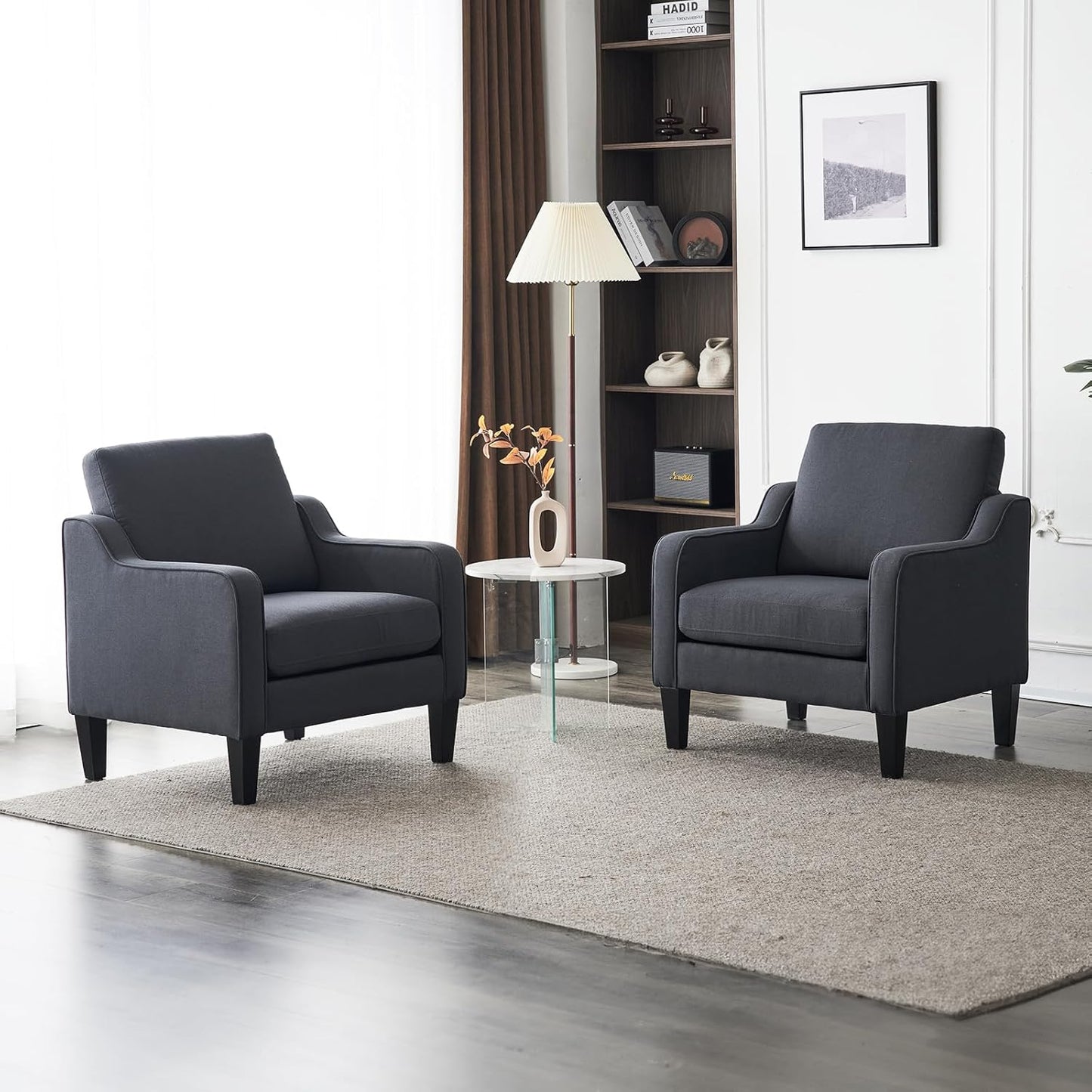 VINGLI Accent Chairs Set of 2 Comfy Mid Century Modern Chairs
