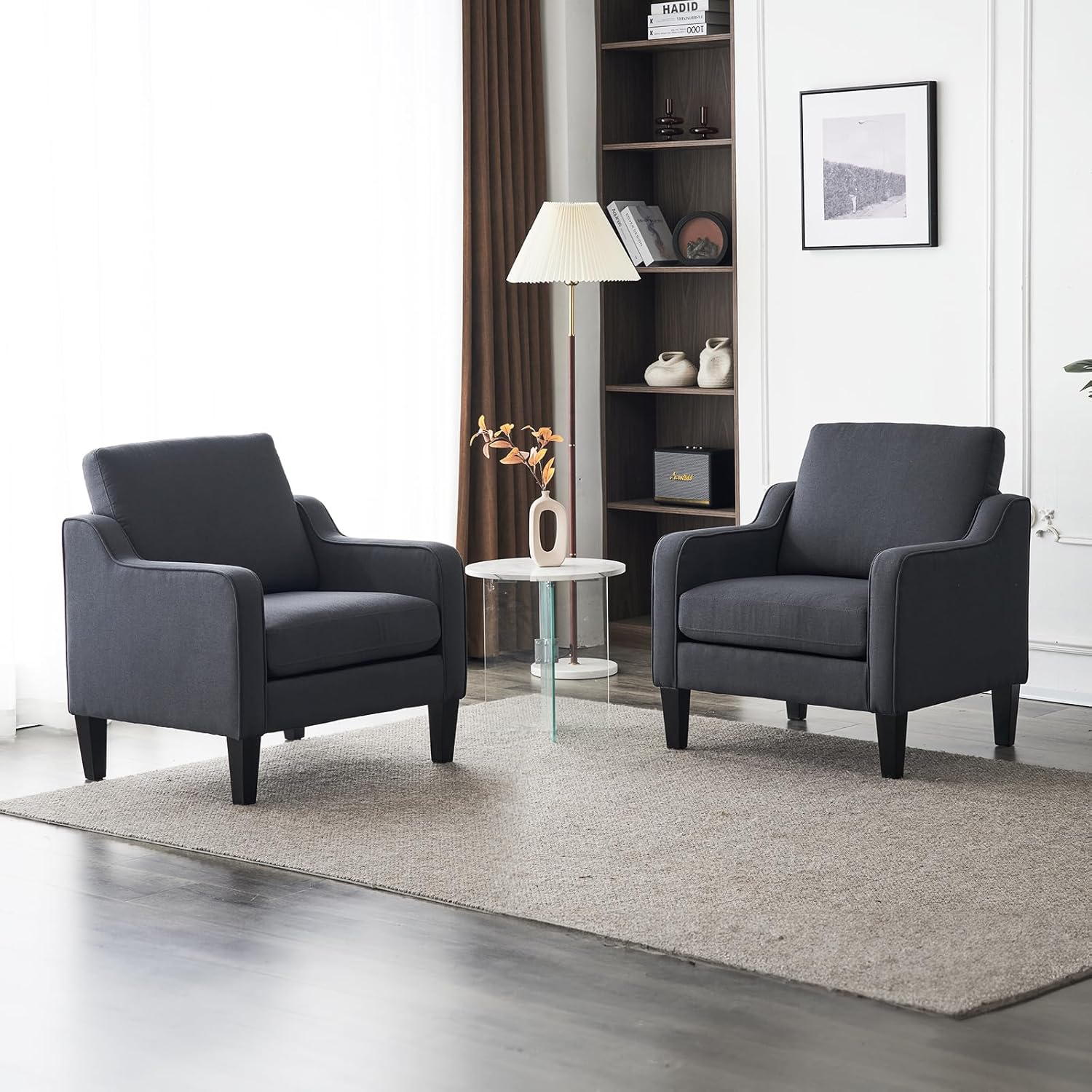 VINGLI Accent Chairs Set of 2 Comfy Mid Century Modern Chairs