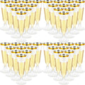 150 Pcs Gold Plastic Champagne Flutes - Clear Disposable Toasting