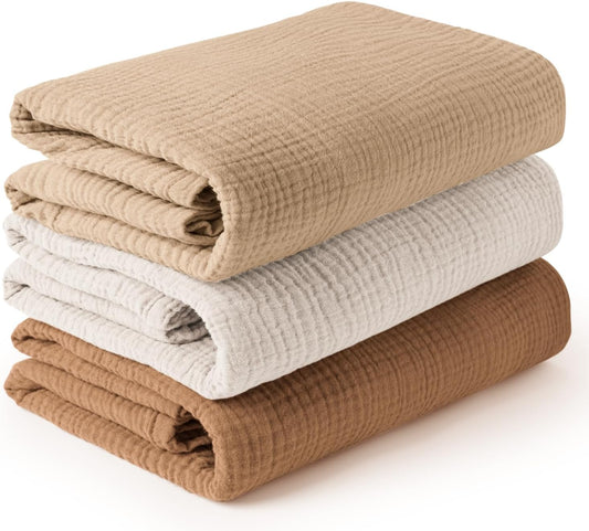 Konssy Muslin Swaddle Blankets - Soft, Large, and Versatile