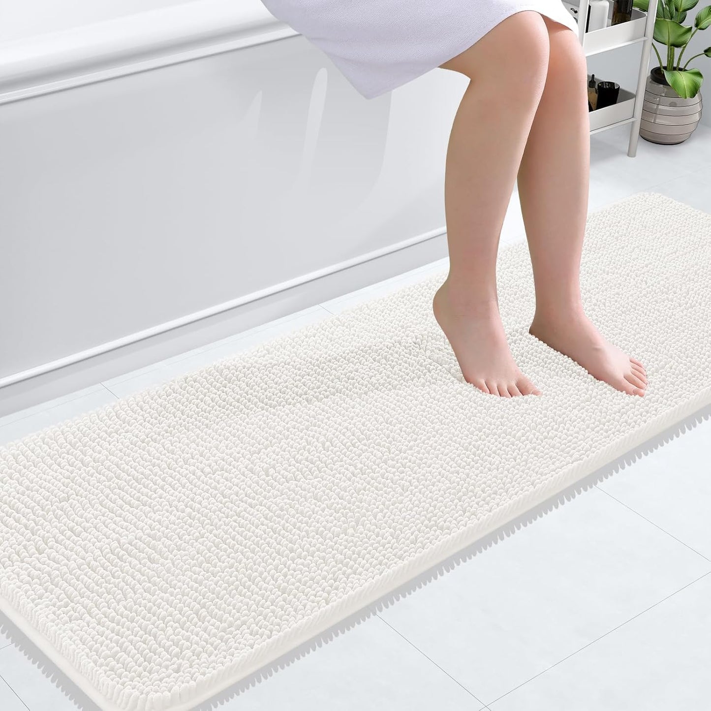OLANLY Extra Soft Chenille Bath Rugs 59x20 for Cozy Comfort