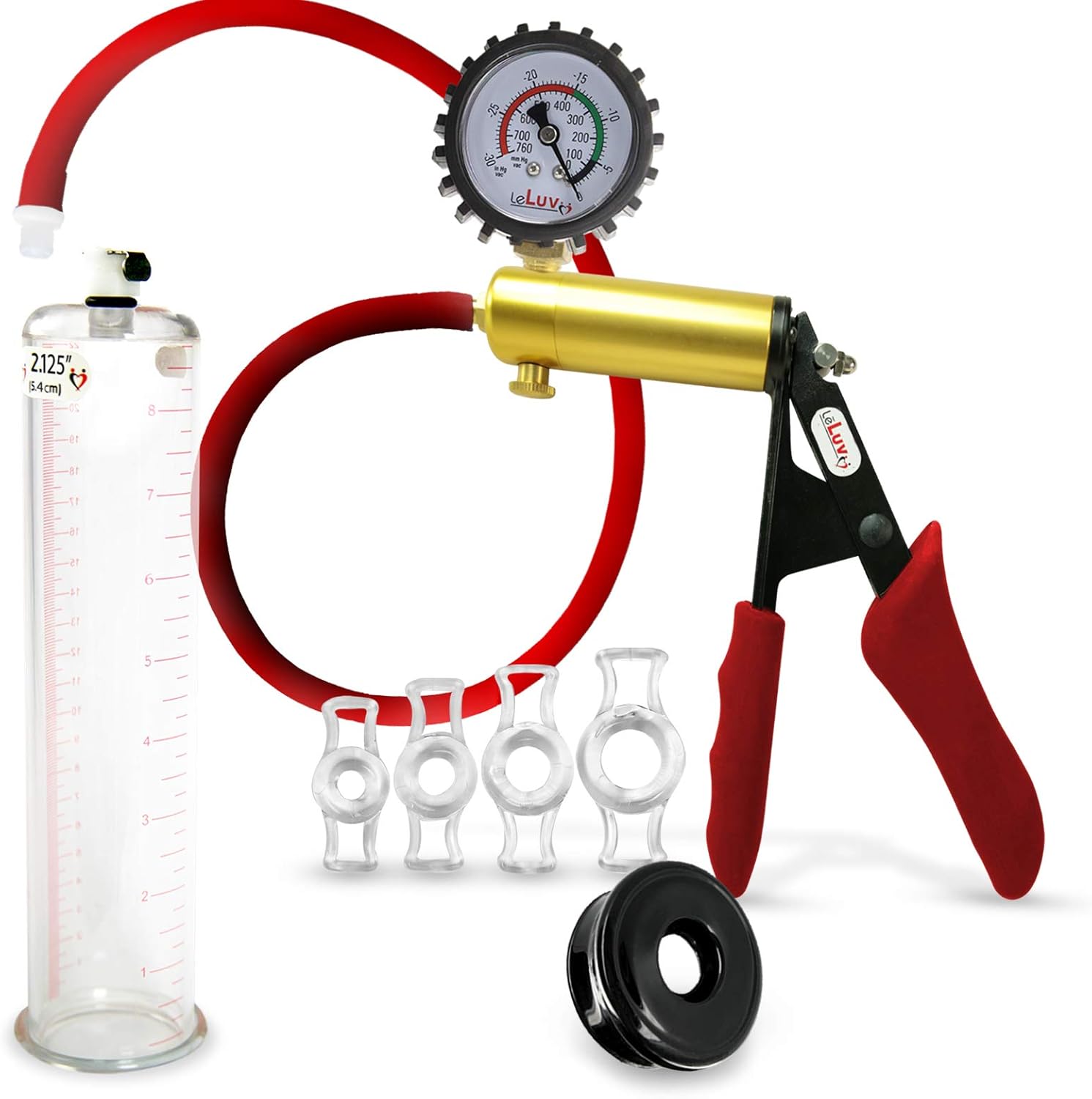 LeLuv Ultima Penis Pump Kit with Premium Silicone Grips