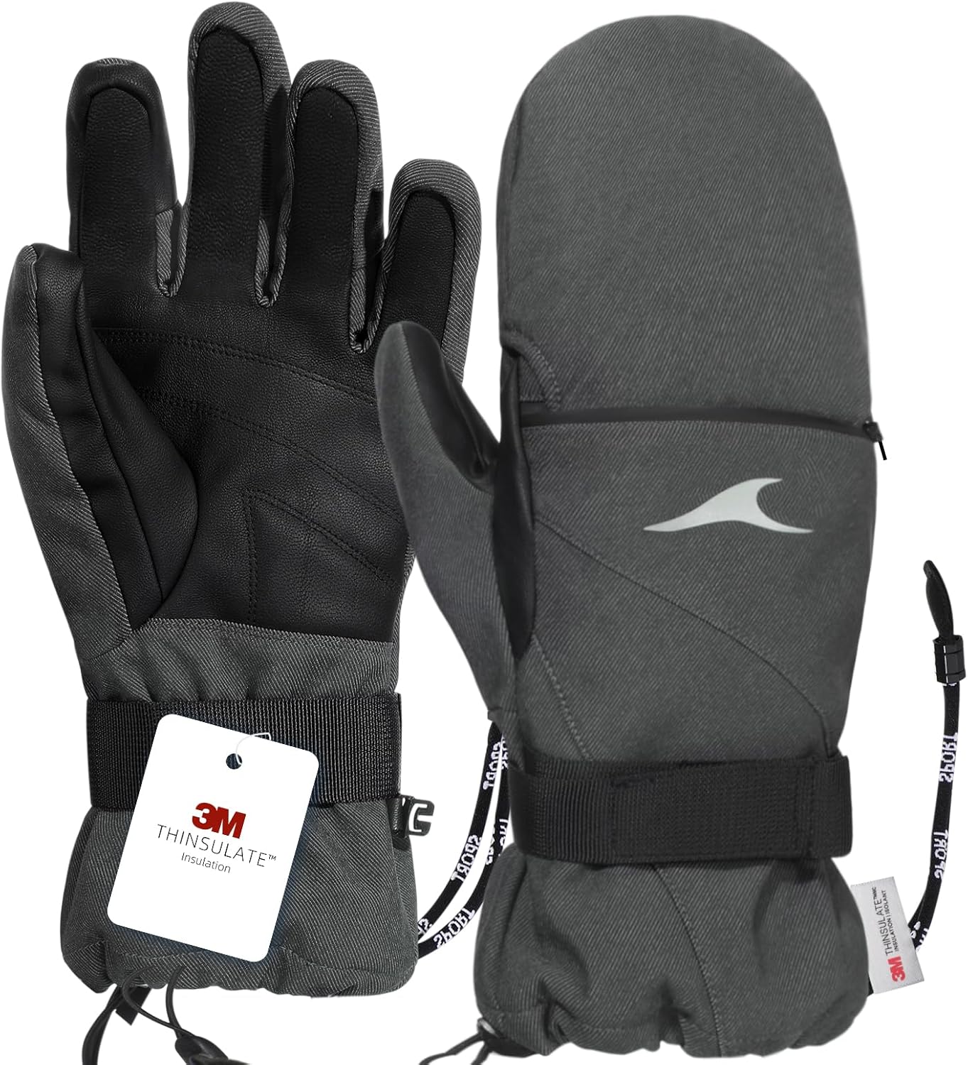 Achiou Waterproof Touchscreen Ski Gloves