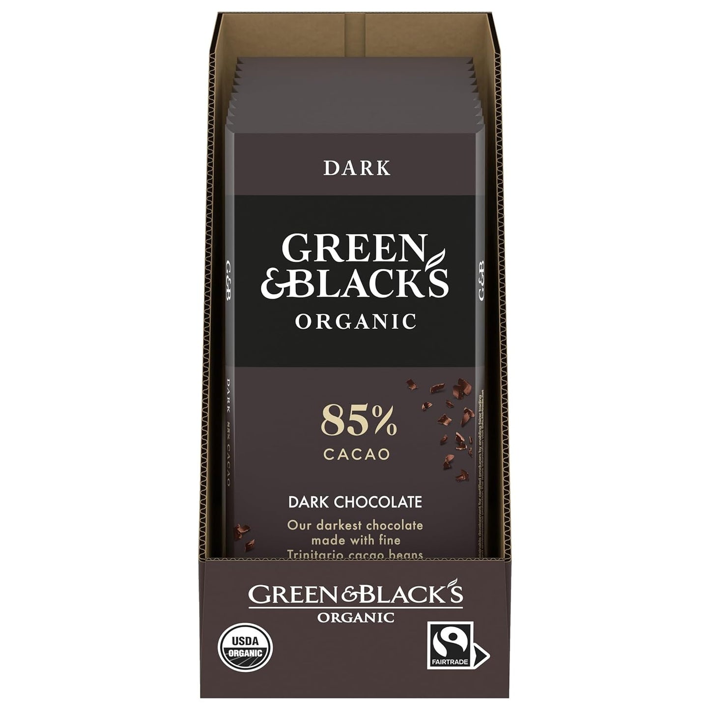 Green & Black's Organic Dark Chocolate Bar, 85% Cacao Delight
