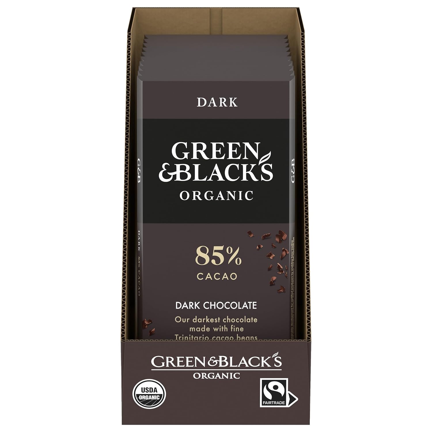 Green & Black's Organic Dark Chocolate Bar, 85% Cacao Delight