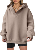 Womens Oversized V Neck Hoodies - Soft Fleece Pullover 2025