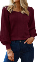 HOTOUCH Sweaters for Women Puff Sleeve Square Neck Tunic - Cozy Fit US
