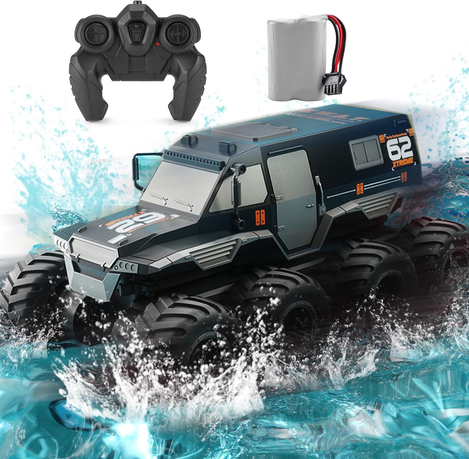 Amphibious RC Truck 1:12 8WD - All Terrain Remote Control Car