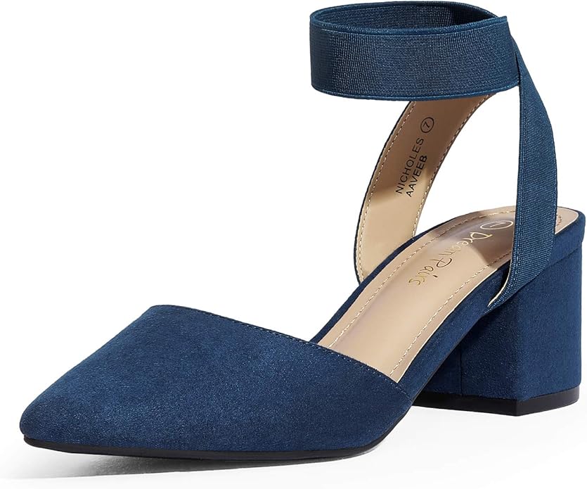 DREAM PAIRS ANNEE Pointed Toe Low Chunky Heels Pump Shoes Review