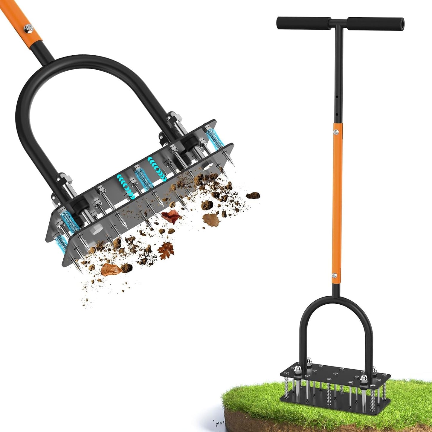 GAINO Lawn Aerator Tool with 15 Spikes for Efficient Aeration
