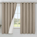 Taupe Linen Blackout Curtains 60 x 63 in - Room Darkening