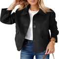 Tankaneo Womens Faux Suede Leather Jacket Cropped Shacket - Casual 8%