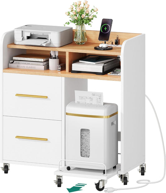 YITAHOME File Cabinet with Charging Station - Organize and Power Up!