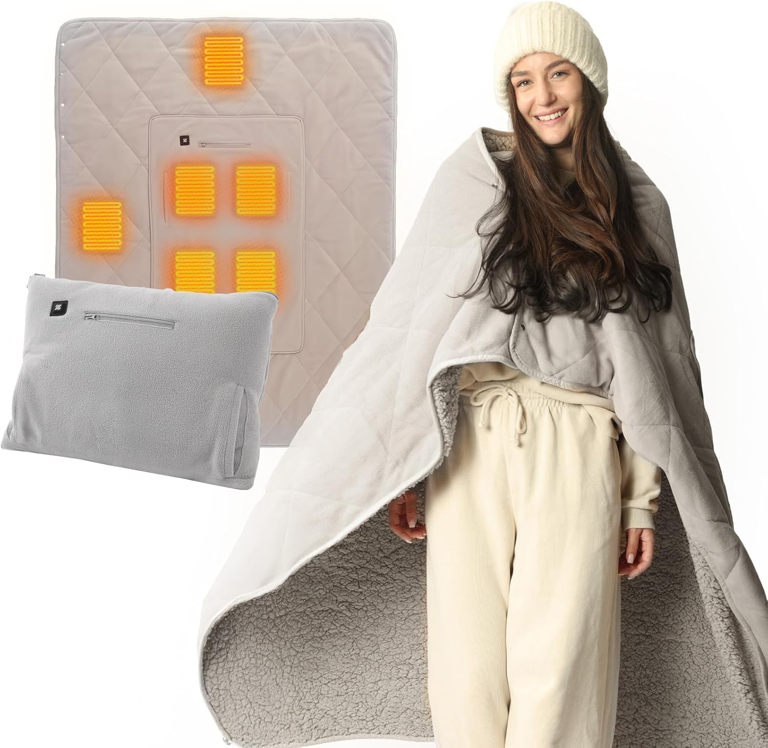 ZonLi Heated Blanket - Portable Battery Operated Electric Throw
