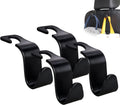 Car Seat Headrest Hook 4 Pack - Sturdy S-Type Hangers for Organizing