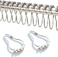 Stainless Steel Shower Curtain Hooks Polished Nickel - Rust Proof Set