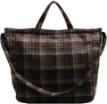 Plaid Crossbody Bag Large Laptop Tote for Casual Outings