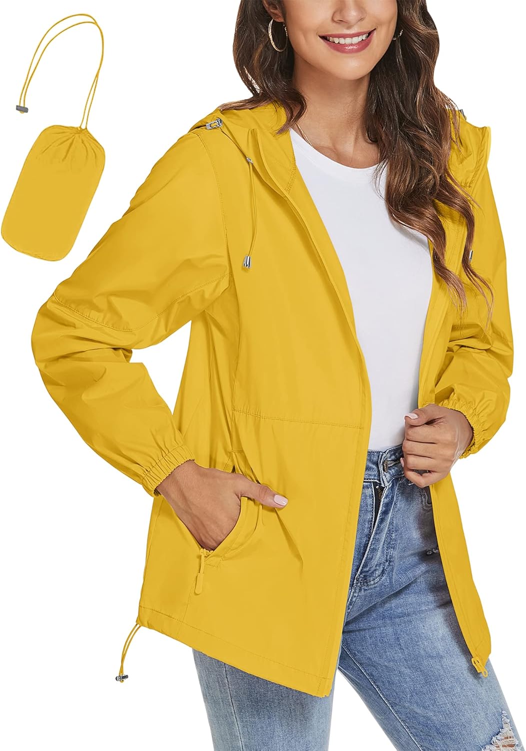 TCOT Womens Rain Jackets Waterproof Windbreaker Lightweight Coat