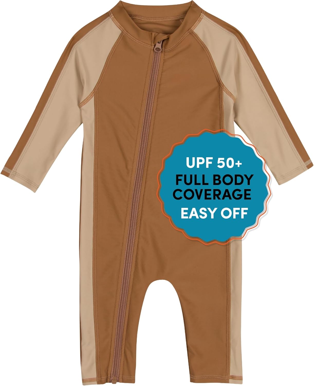 SwimZip Boys' Long-Sleeve UPF 50+ Swimsuit for Sun Safety