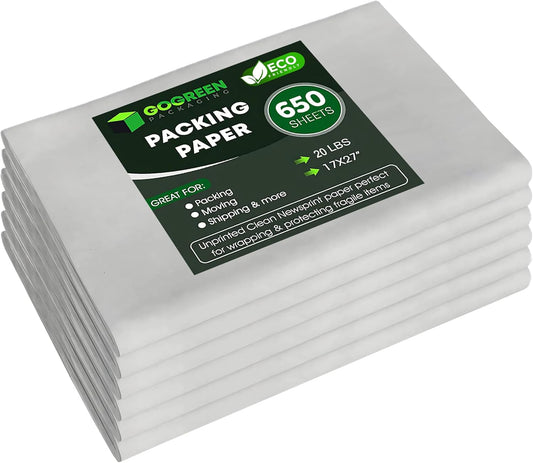 Newsprint Packing Paper Sheets for Moving - 650 Sheets of Quality