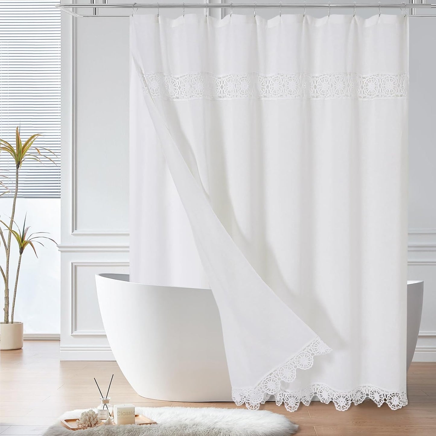 Gibelle Extra Long Boho Farmhouse Shower Curtain for Chic Decor