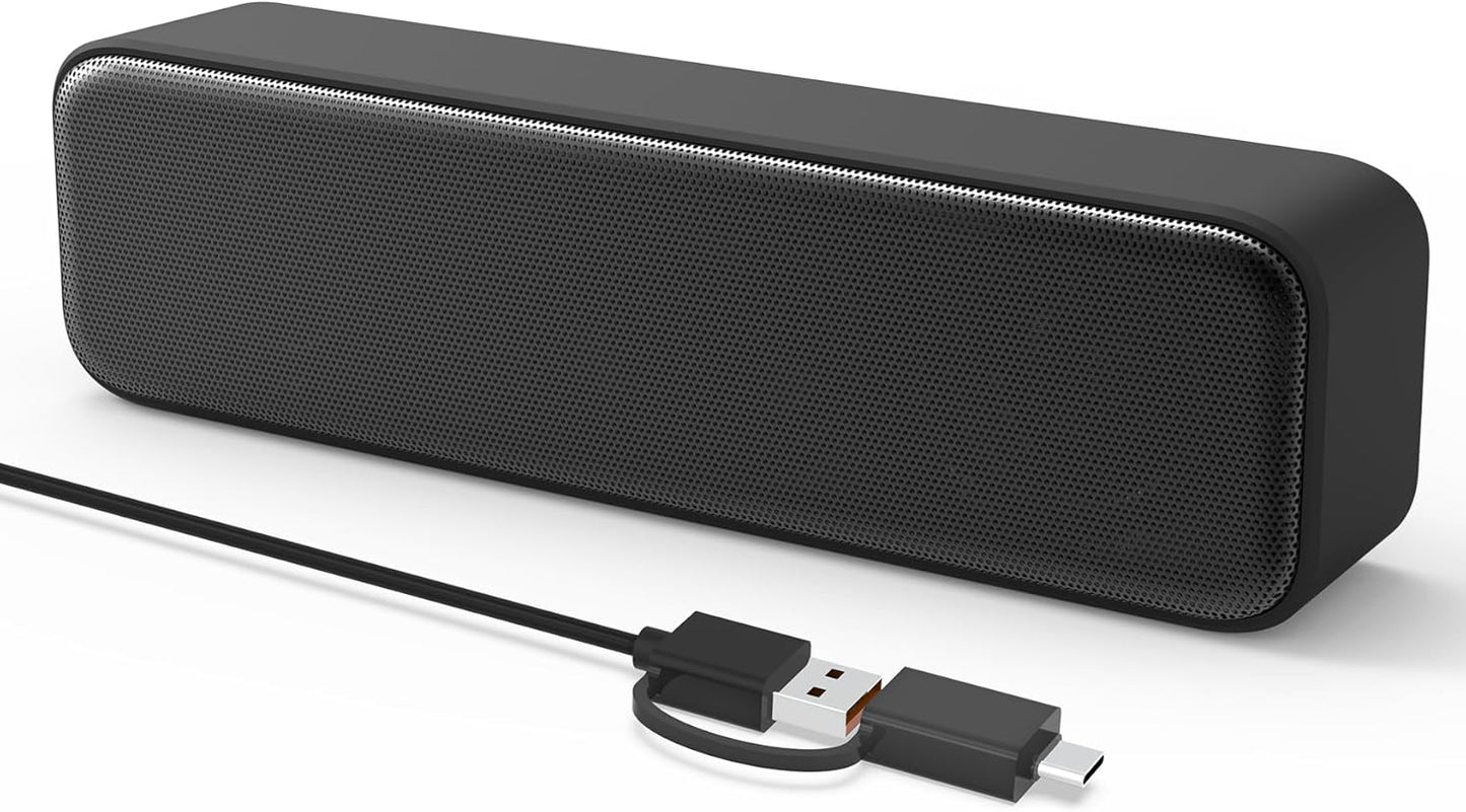 Wired PC Speakers: Loud Sound, Deep Bass, USB Plug-In