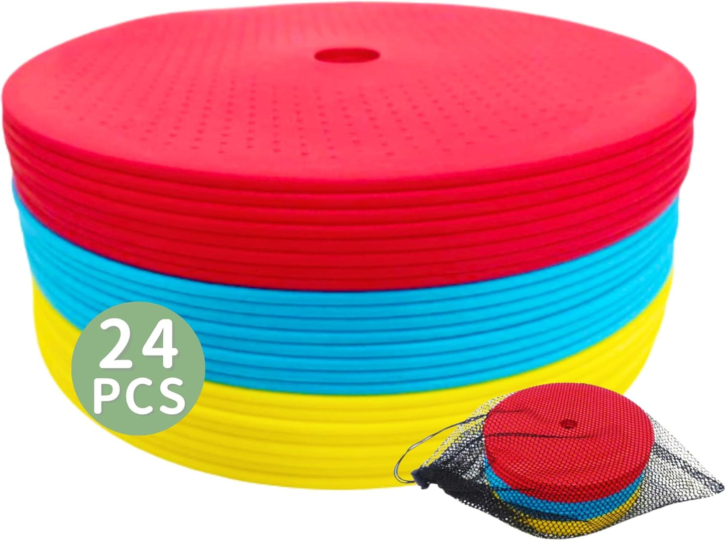 LEZER 6 Inch 8 Inch Flat Cones for Soccer and Agility Training