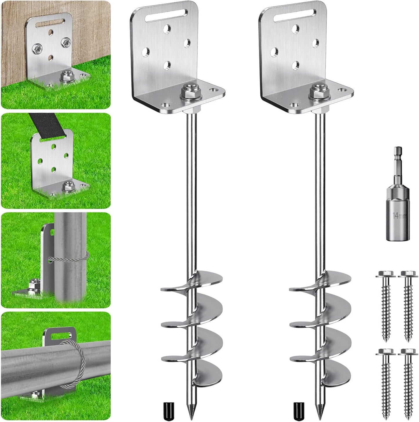 18in 24in Screw in Trampoline Ground Anchors for Stability