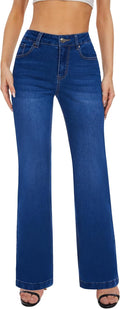 FLYING BANANA High Waisted Wide Leg Baggy Stretch Denim Jeans helps