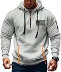 Men's Quarter Zip Pullover Vintage Active Hoodie - Warm Everyday Layer