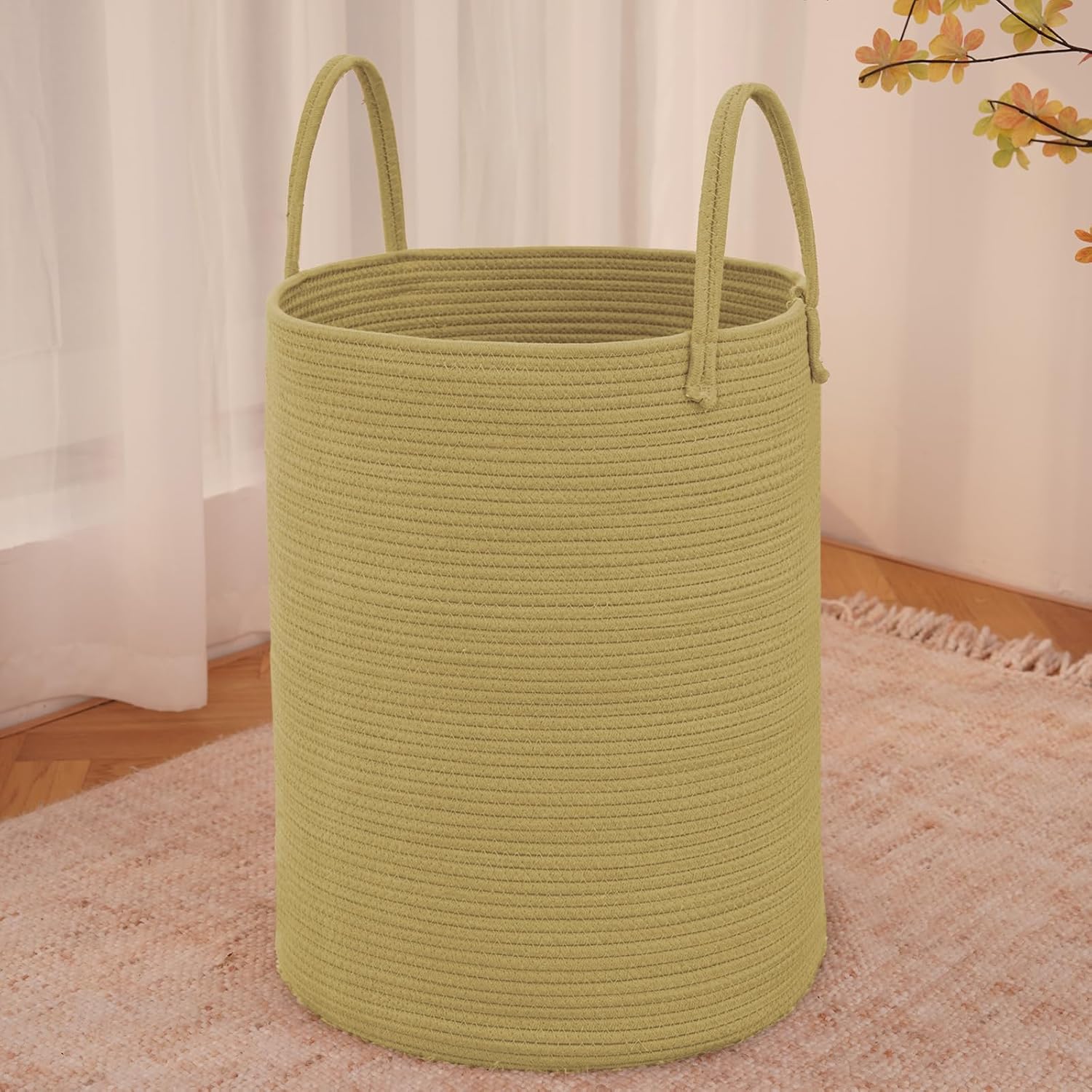 Large Woven Laundry Basket Hamper for Stylish Home Storage