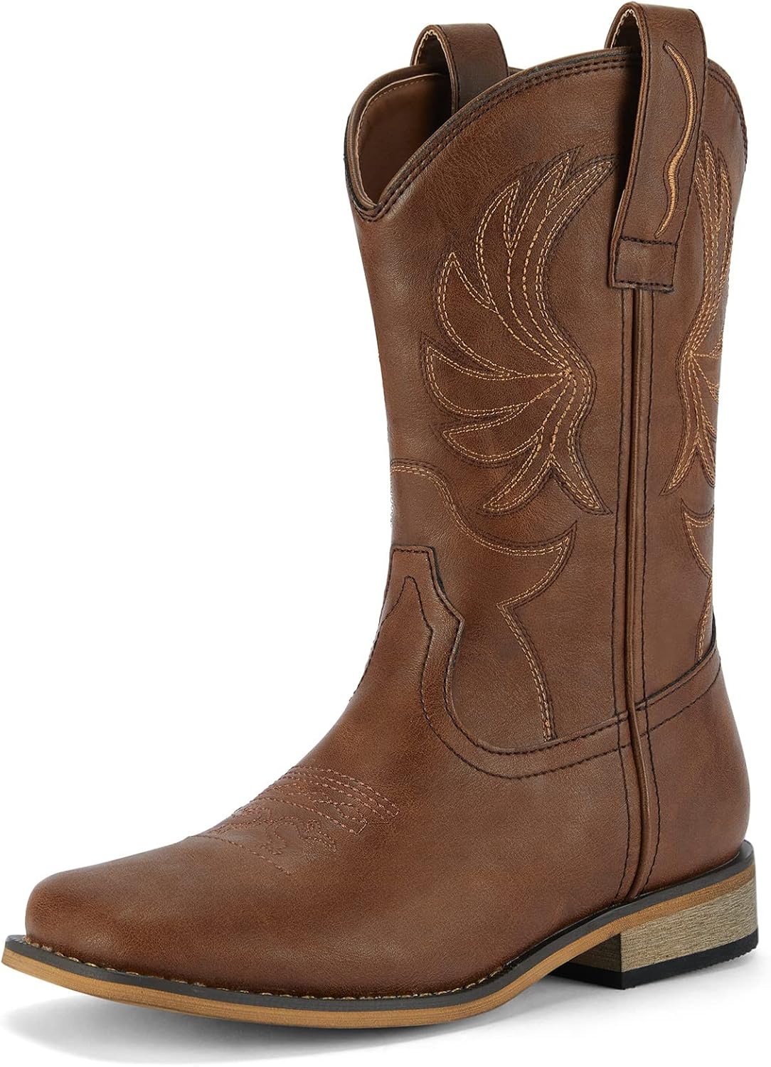 Rollda Kids Cowboy Boots for Boys Girls with Square Toe Design